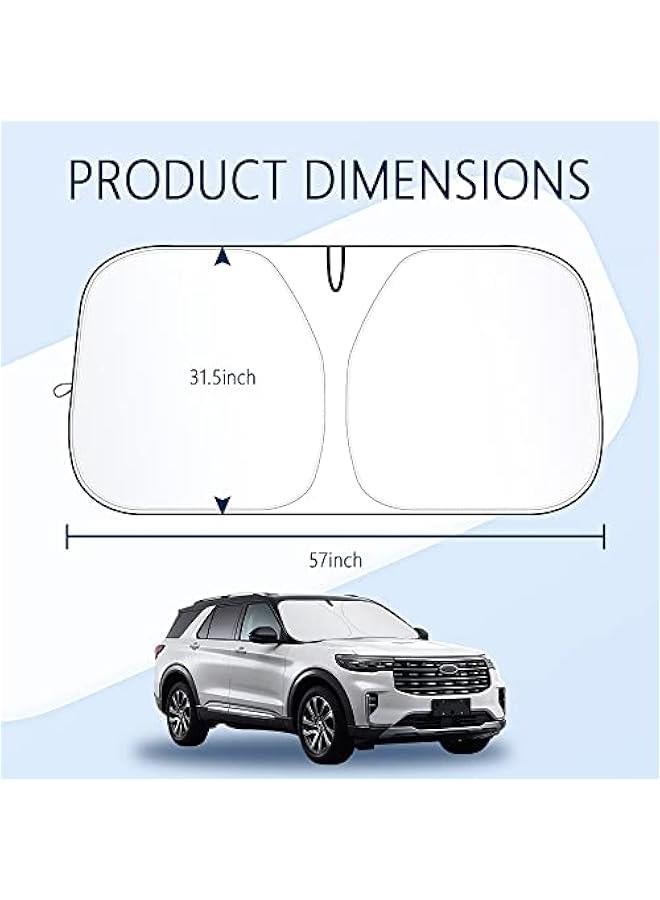 240T Thickened Automotive Glass Sunshade and Comes with Storage Bag,Keep Car Interior Cool,Universal Windshield Sun Shade Fit for Cars,Trucks,SUVs (L(57.08 * 31.5 inch)) - Image 2